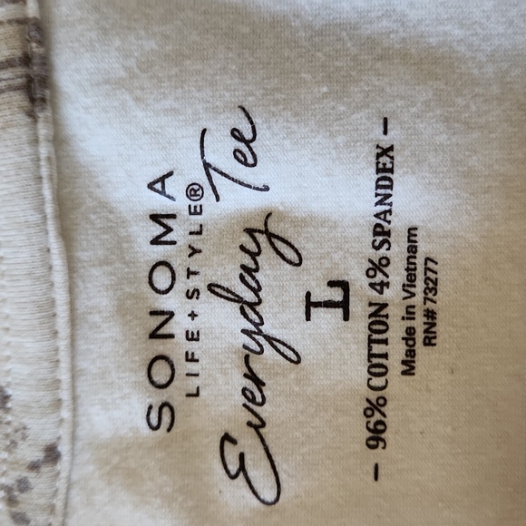 Sonoma Jewel Neck Vintage Print Top in Size Large - Picture 8 of 10